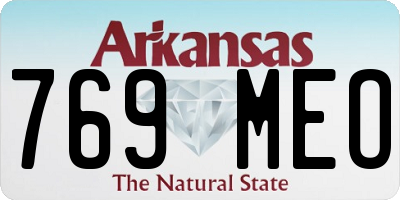 AR license plate 769MEO