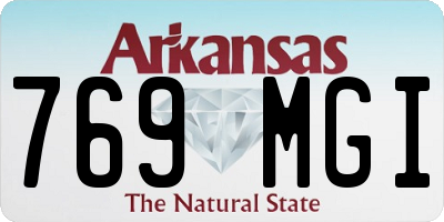 AR license plate 769MGI