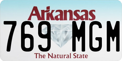 AR license plate 769MGM