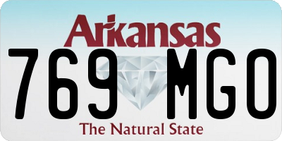AR license plate 769MGO