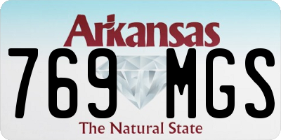AR license plate 769MGS