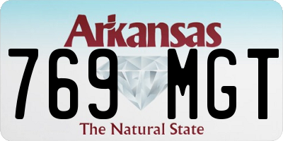 AR license plate 769MGT