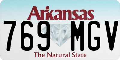 AR license plate 769MGV