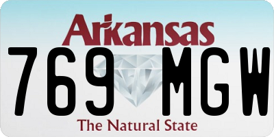 AR license plate 769MGW