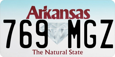 AR license plate 769MGZ