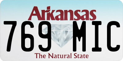 AR license plate 769MIC