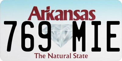 AR license plate 769MIE