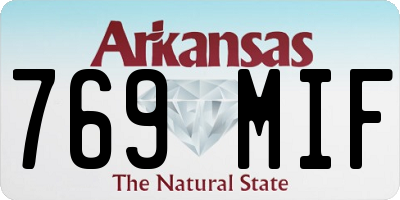 AR license plate 769MIF