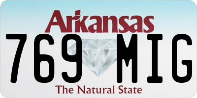AR license plate 769MIG
