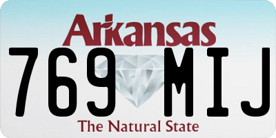AR license plate 769MIJ