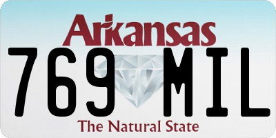 AR license plate 769MIL