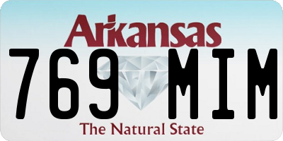 AR license plate 769MIM