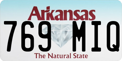 AR license plate 769MIQ