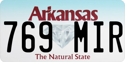AR license plate 769MIR