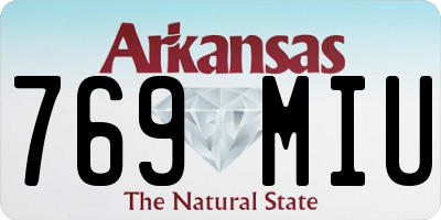 AR license plate 769MIU