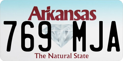 AR license plate 769MJA
