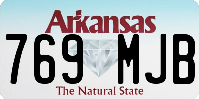 AR license plate 769MJB