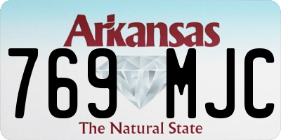 AR license plate 769MJC