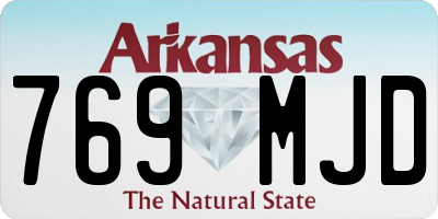 AR license plate 769MJD