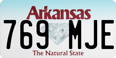 AR license plate 769MJE