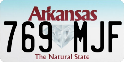AR license plate 769MJF