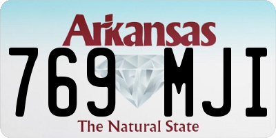 AR license plate 769MJI