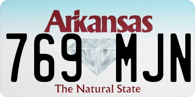 AR license plate 769MJN