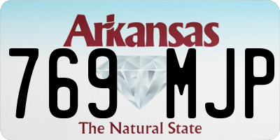 AR license plate 769MJP