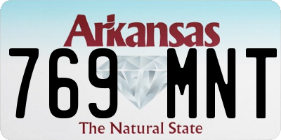 AR license plate 769MNT