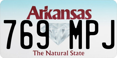 AR license plate 769MPJ