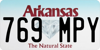 AR license plate 769MPY