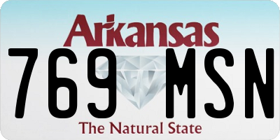 AR license plate 769MSN