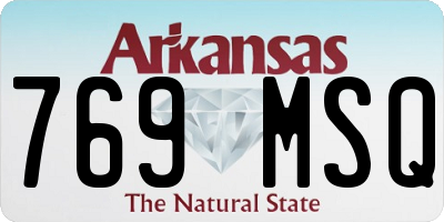 AR license plate 769MSQ