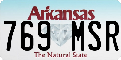 AR license plate 769MSR