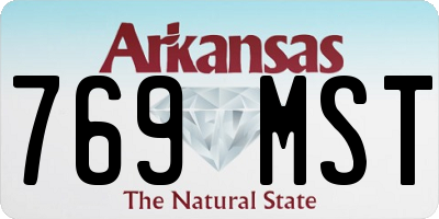AR license plate 769MST