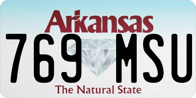 AR license plate 769MSU
