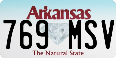 AR license plate 769MSV