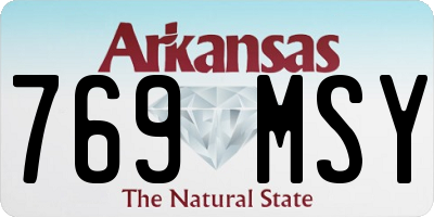 AR license plate 769MSY