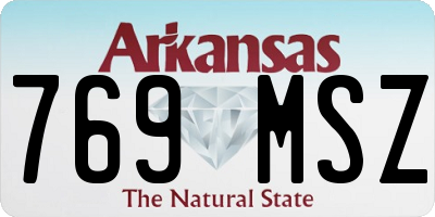 AR license plate 769MSZ