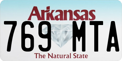 AR license plate 769MTA