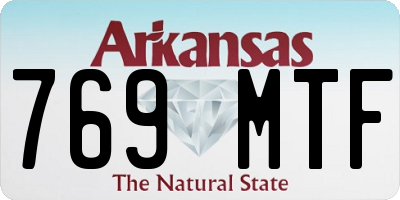 AR license plate 769MTF