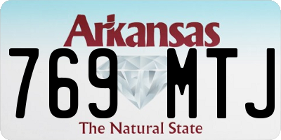 AR license plate 769MTJ