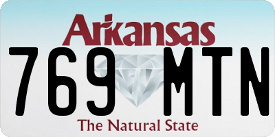 AR license plate 769MTN