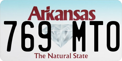AR license plate 769MTO