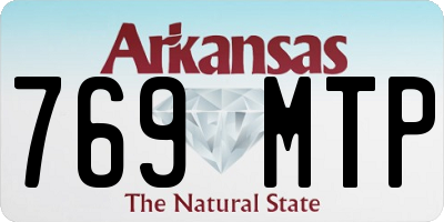 AR license plate 769MTP