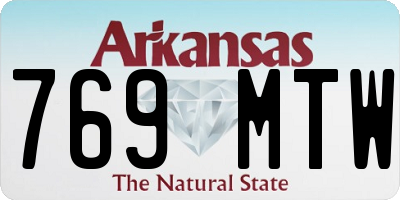 AR license plate 769MTW