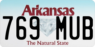 AR license plate 769MUB