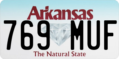 AR license plate 769MUF