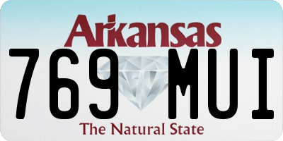 AR license plate 769MUI