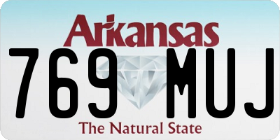 AR license plate 769MUJ